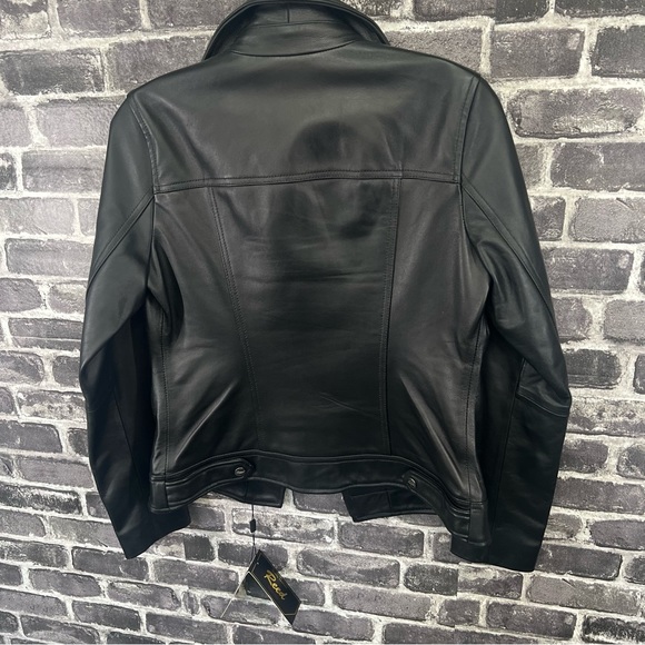 REED EST. 1950 Women's Jacket Genuine Lambskin Leather Biker Fashion Coat - Picture 7 of 16